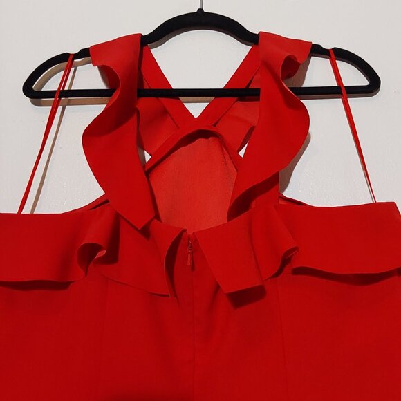 Banana Republic Ruffle Criss-Cross Mini Shift Dress - Worn Once - 12 Tall - Picture 5 of 7